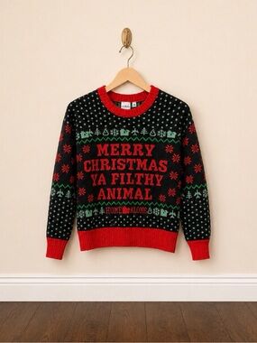 Holiday Knit Sweater - Merry Christmas Ya Filthy Animal XS